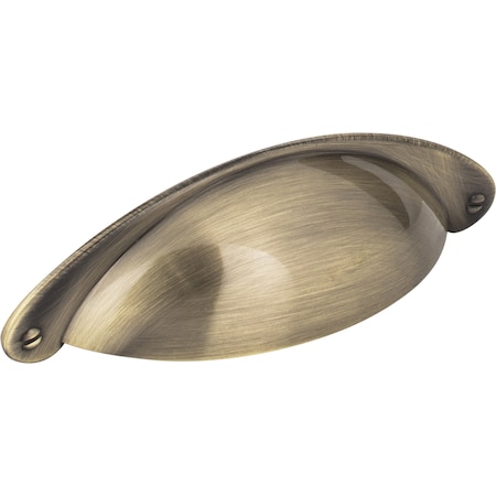 Jeffrey Alexander 3" Center-to-Center Brushed Antique Brass Lyon Cabinet Cup Pull 8233-AB